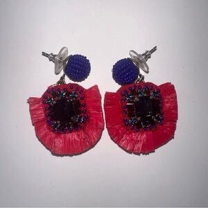 Pink and Blue Statement Earrings